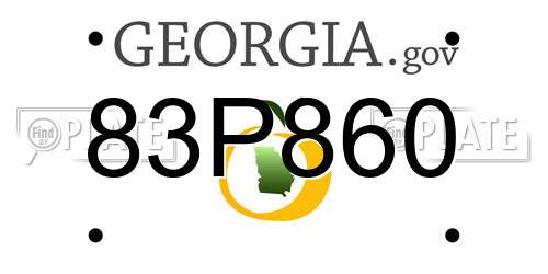 83P860 Georgia License Plate