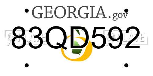 83QD592 Georgia License Plate
