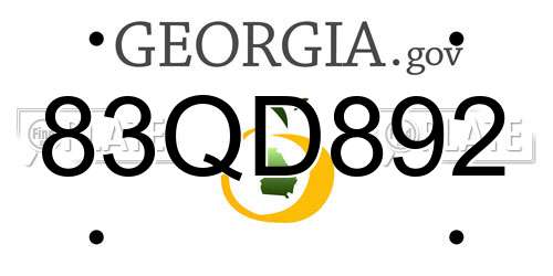 83QD892 Georgia License Plate
