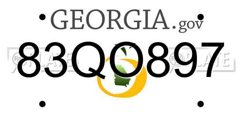 83QO897 Georgia License Plate