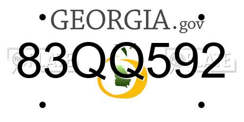 83QQ592 Georgia License Plate