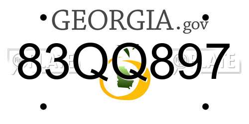 83QQ897 Georgia License Plate