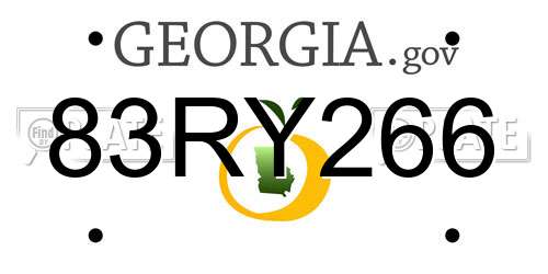 83RY266 Georgia License Plate