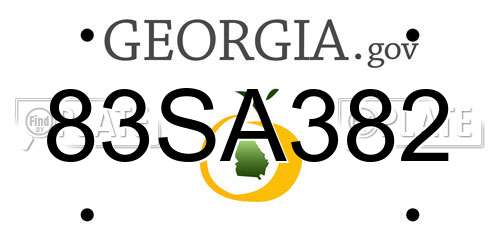 83SA382 Georgia License Plate