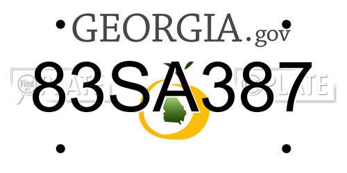 83SA387 Georgia License Plate