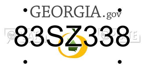 83SZ338 Georgia License Plate