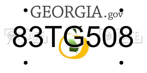 83TG508 Georgia License Plate