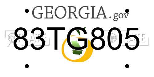 83TG805 Georgia License Plate