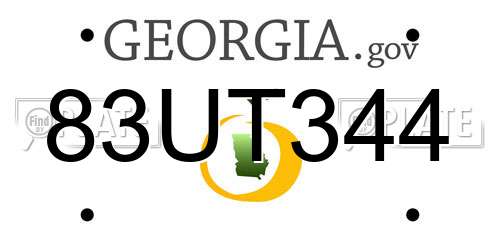 83UT344 Georgia License Plate