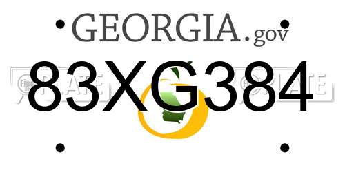 83XG384 Georgia License Plate