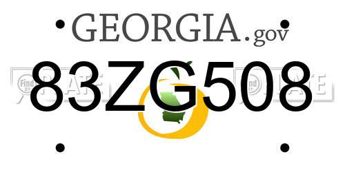 83ZG508 Georgia License Plate