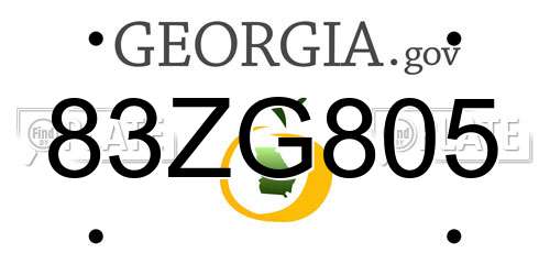 83ZG805 Georgia License Plate