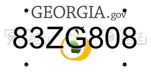 83ZG808 Georgia License Plate
