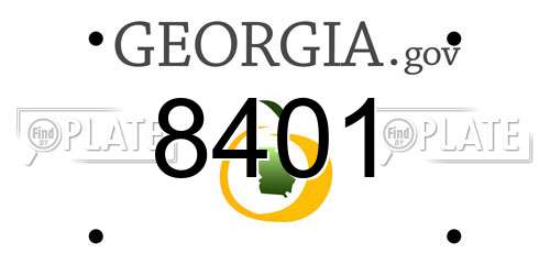 8401 Georgia License Plate