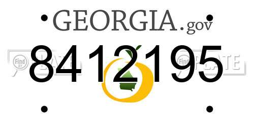 8412195 Georgia License Plate