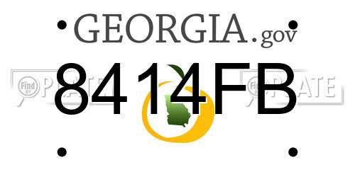 8414FB Georgia License Plate