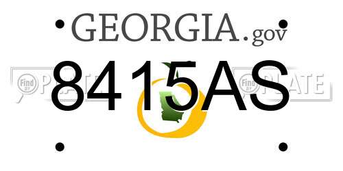 8415AS Georgia License Plate