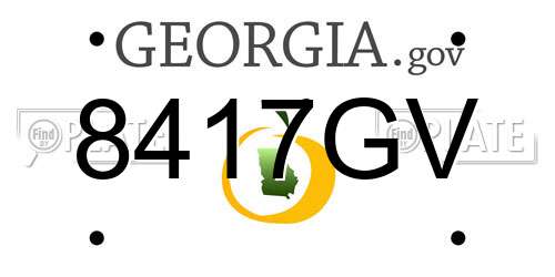 8417GV Georgia License Plate