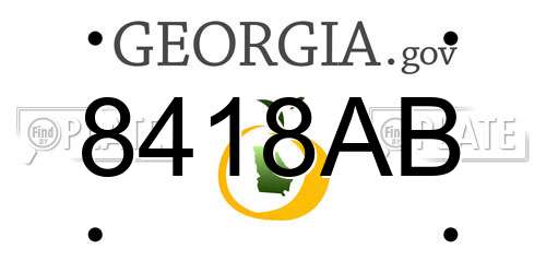 8418AB Georgia License Plate