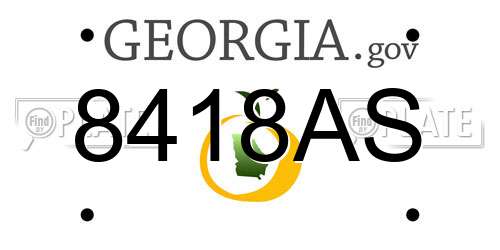 8418AS Georgia License Plate