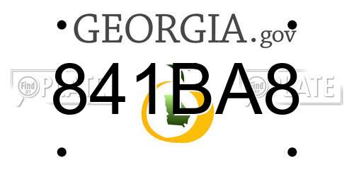 841BA8 Georgia License Plate