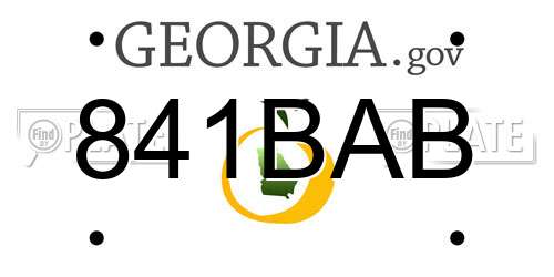 841BAB Georgia License Plate