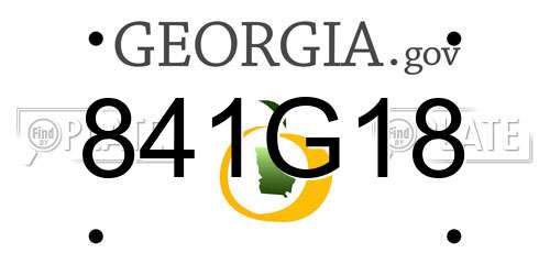 841G18 Georgia License Plate