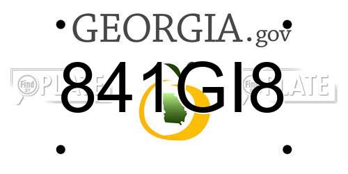 841GI8 Georgia License Plate