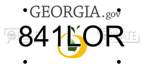 841LOR Georgia License Plate