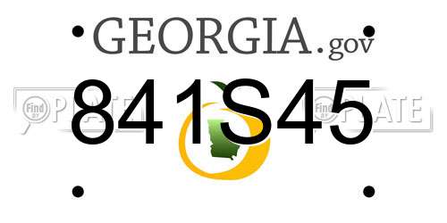 841S45 Georgia License Plate