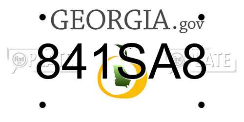 841SA8 Georgia License Plate