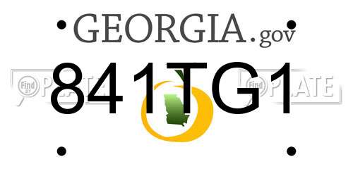 841TG1 Georgia License Plate