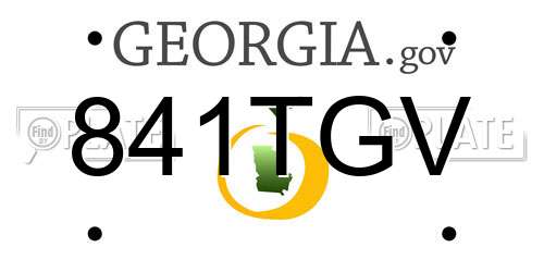841TGV Georgia License Plate