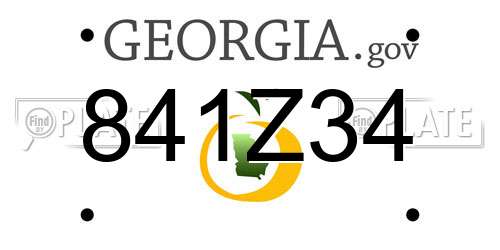 841Z34 Georgia License Plate