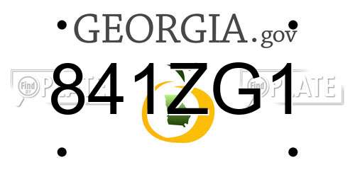841ZG1 Georgia License Plate