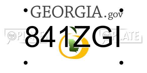 841ZGI Georgia License Plate