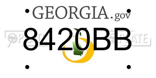 8420BB Georgia License Plate