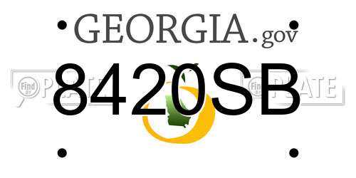 8420SB Georgia License Plate