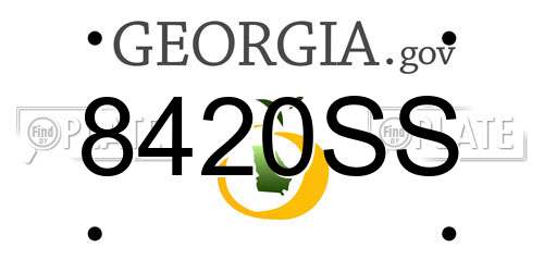 8420SS Georgia License Plate