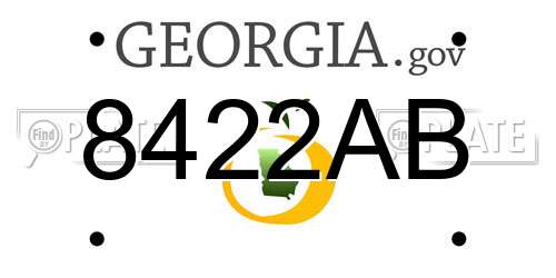 8422AB Georgia License Plate