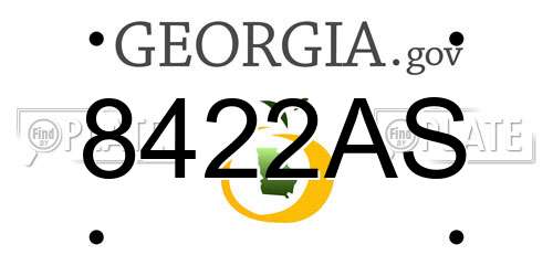 8422AS Georgia License Plate