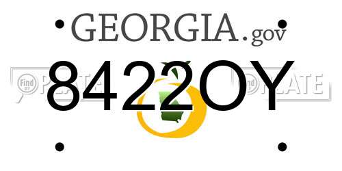 8422OY Georgia License Plate