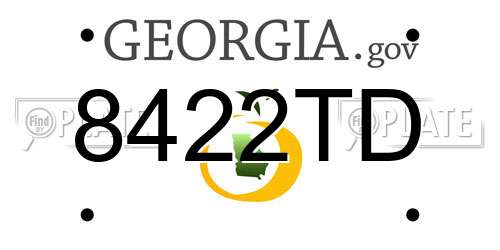 8422TD Georgia License Plate