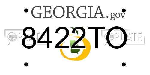 8422TO Georgia License Plate