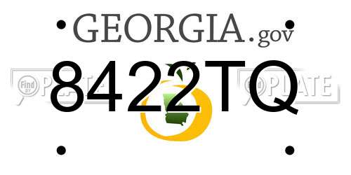 8422TQ Georgia License Plate