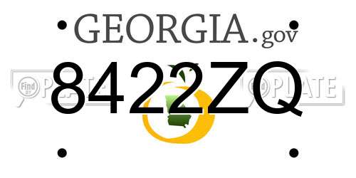 8422ZQ Georgia License Plate