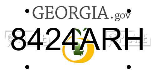8424ARH Georgia License Plate