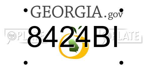 8424BI Georgia License Plate