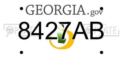 8427AB Georgia License Plate