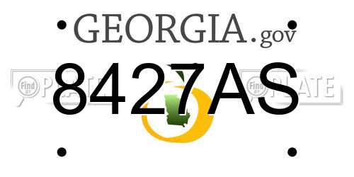 8427AS Georgia License Plate